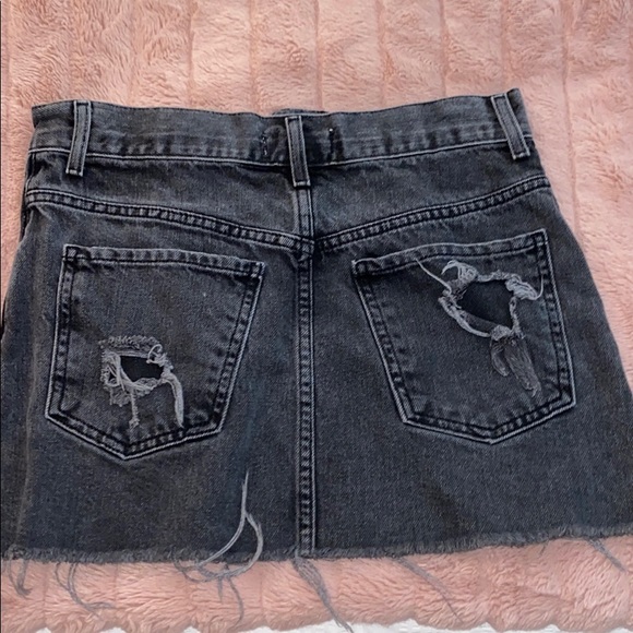 Washed out black denim skirt - Picture 2 of 3